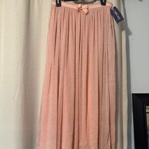 Cherokee Pink Sparkly Maxi Skirt With Bow